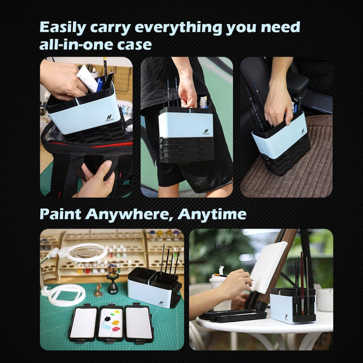 KRYDRUFI All - in - One Modular Art Box Basic Set — with 2PCS Wet Palette and 50CPS Miniature Mixing Papers and 2PCS Foam - KRYDRUFI - UK